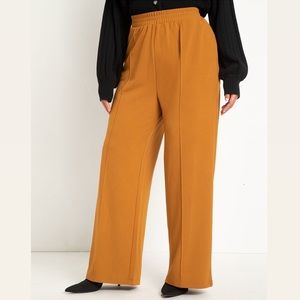 Eloquii Pintuck Wide Leg Pant - Burnt Orange, Plus Size